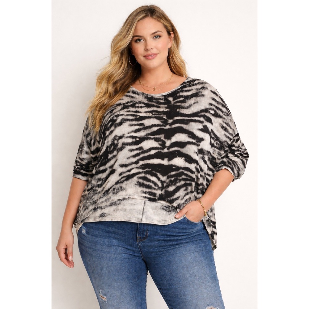 NEW Seven7 by Lane Bryant black white long sleeve top 14/16